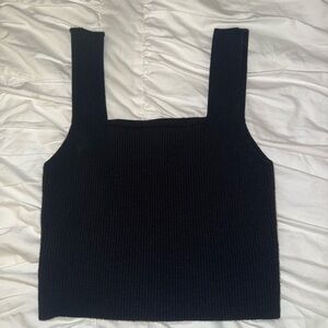 SHEIN Black Square Neck Tank Top